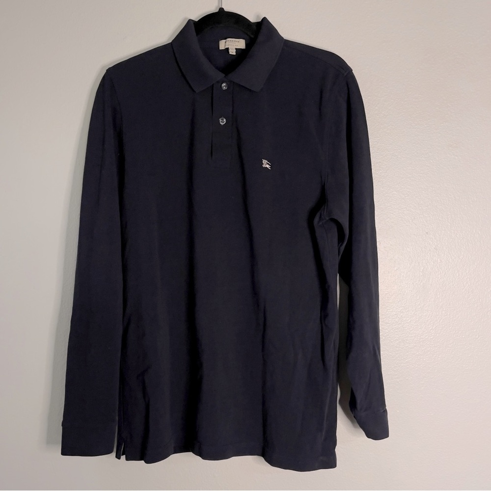 Burberry Men’s M Black Long Sleeve Polo Shirt